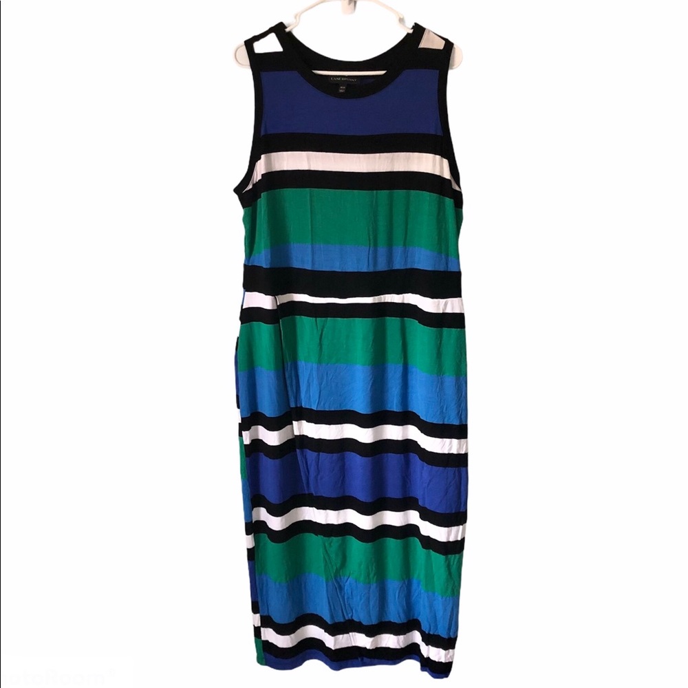 Lane Bryant Striped Sleeveless Dress Midi 18/20